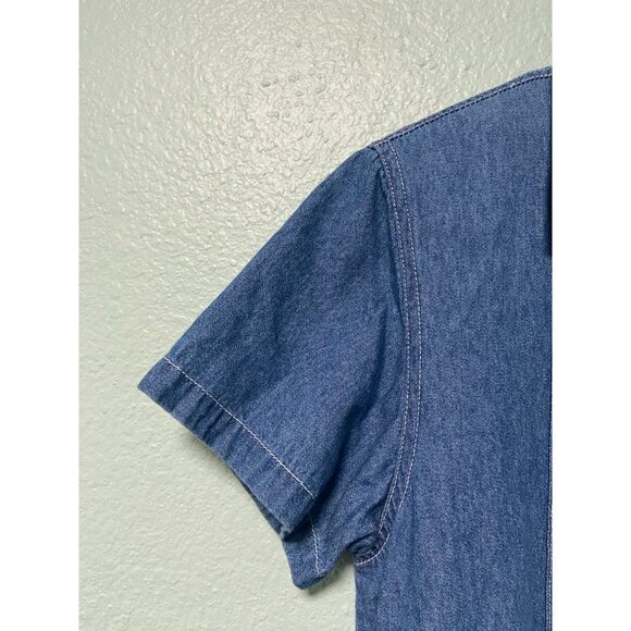 Vintage Stonybrook Women's Blue Denim Floral Button Dress with Tie Size‎ Small - Picture 5 of 10